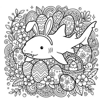Get ready for a fin-tastic Easter celebration with this unique nurse shark coloring page! Designed for teens, it blends intricate designs with festive holiday cheer.