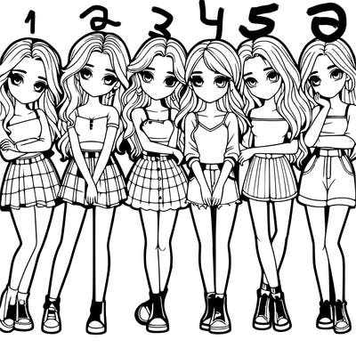 a group of girls realistic