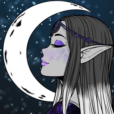 a realistic moon elf