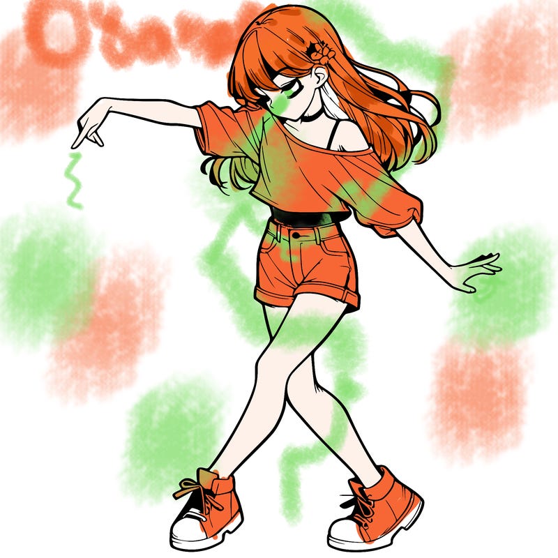realistic girl danceing