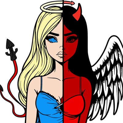 devil vs angel realistic girl
