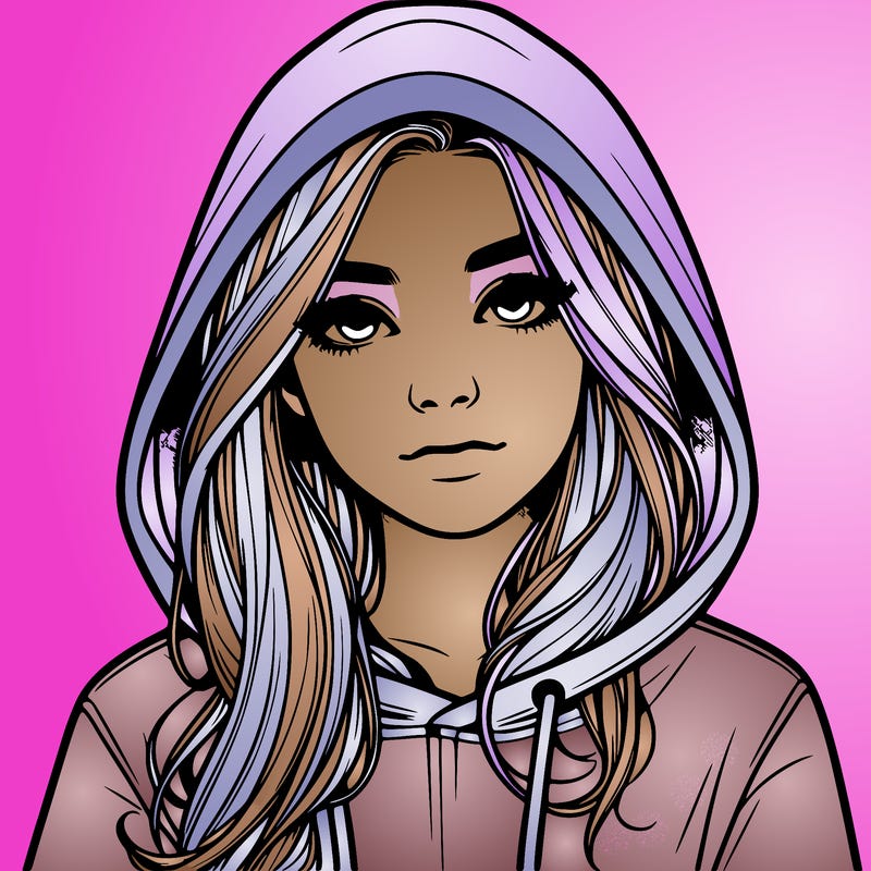 realistic girl with a hoodie