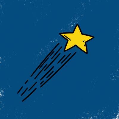 a shooting star in the sky