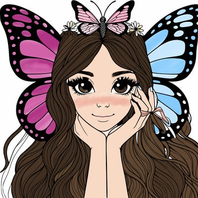 butterfly realistic girl
