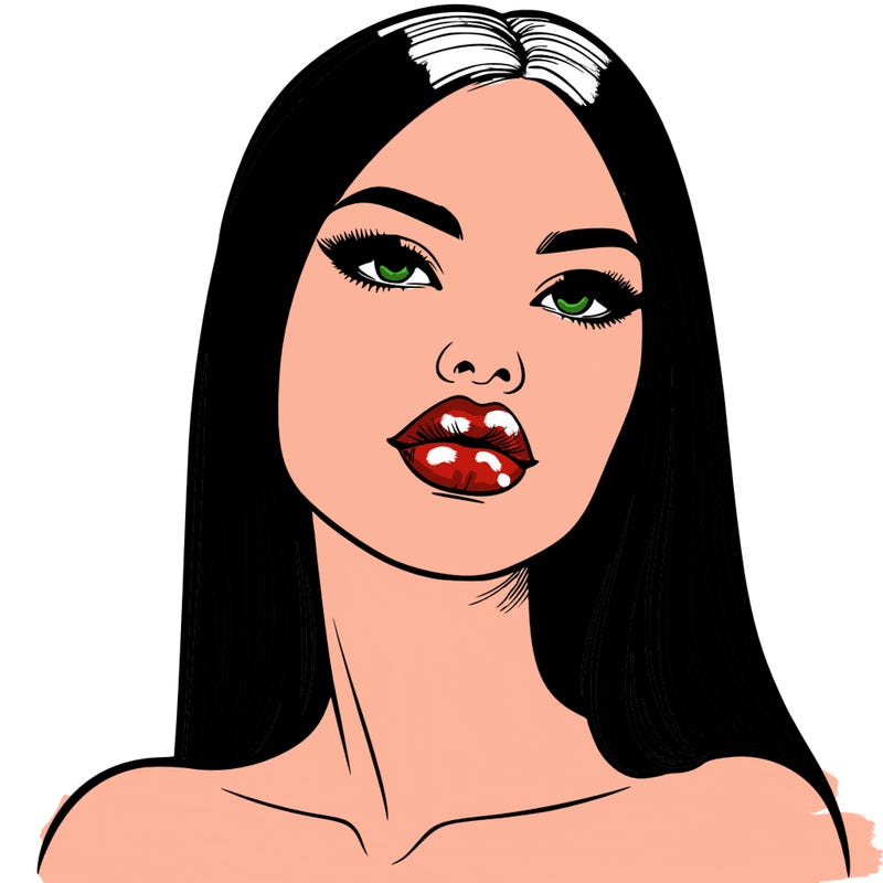 realistic woman with full lips