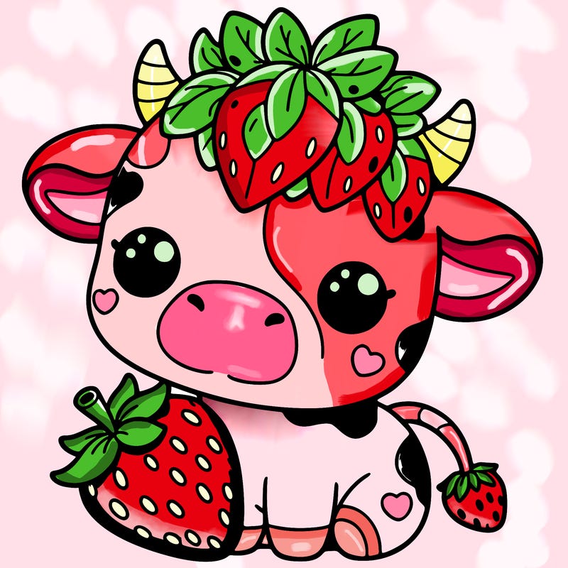 cute strawberry cow