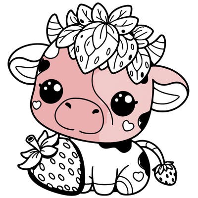 cute strawberry cow
