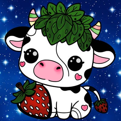 cute strawberry cow