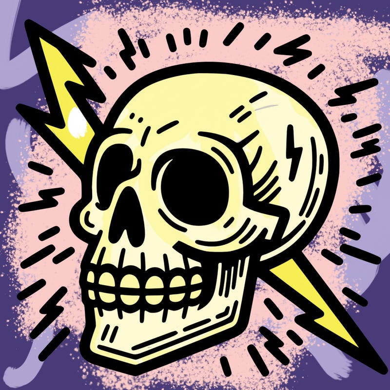 skull with lightning bolts