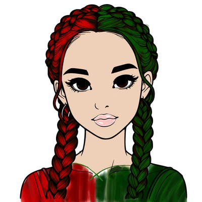 realistic girl with braids