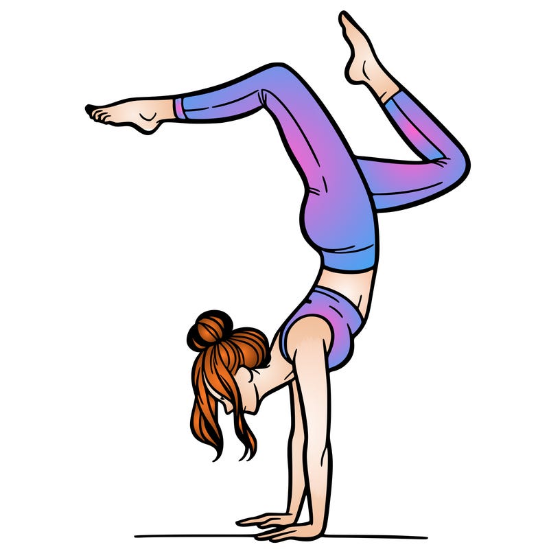a woman doing a handstand