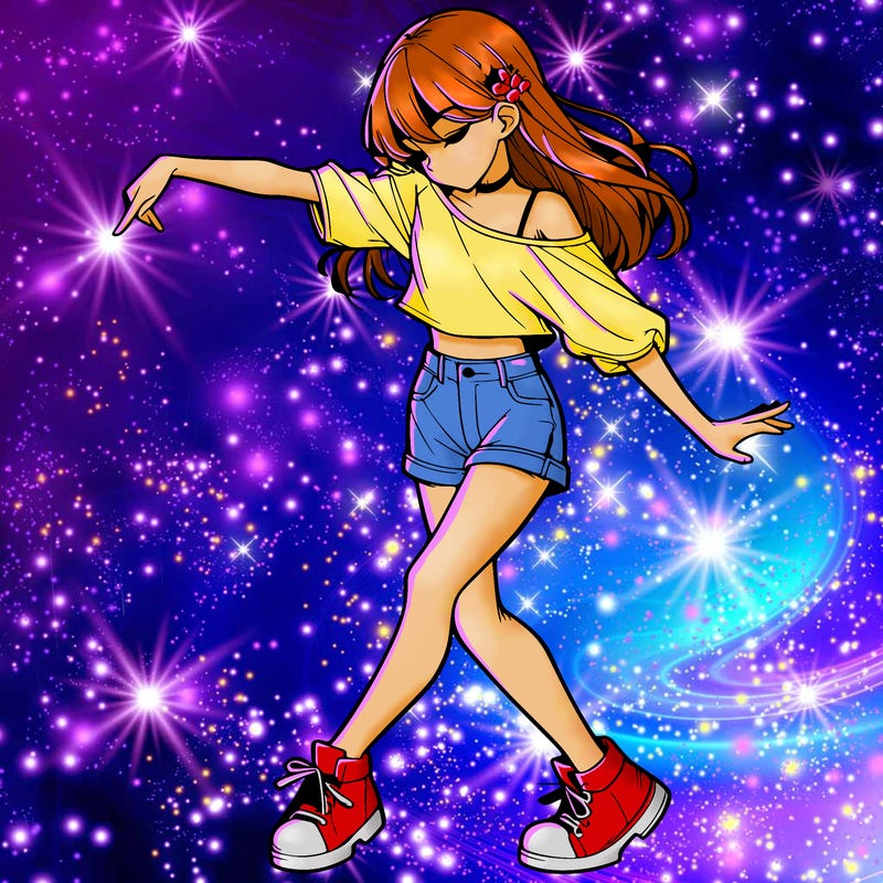 realistic girl danceing