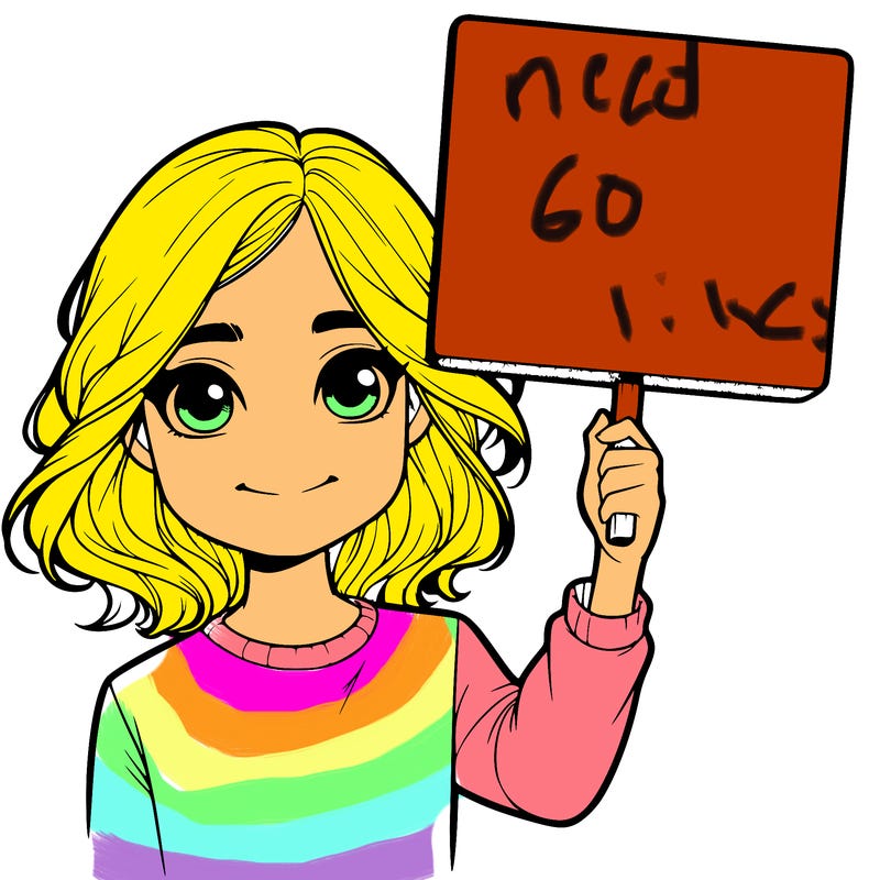 realistic girl holding up a sign