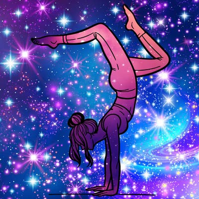 a woman doing a handstand