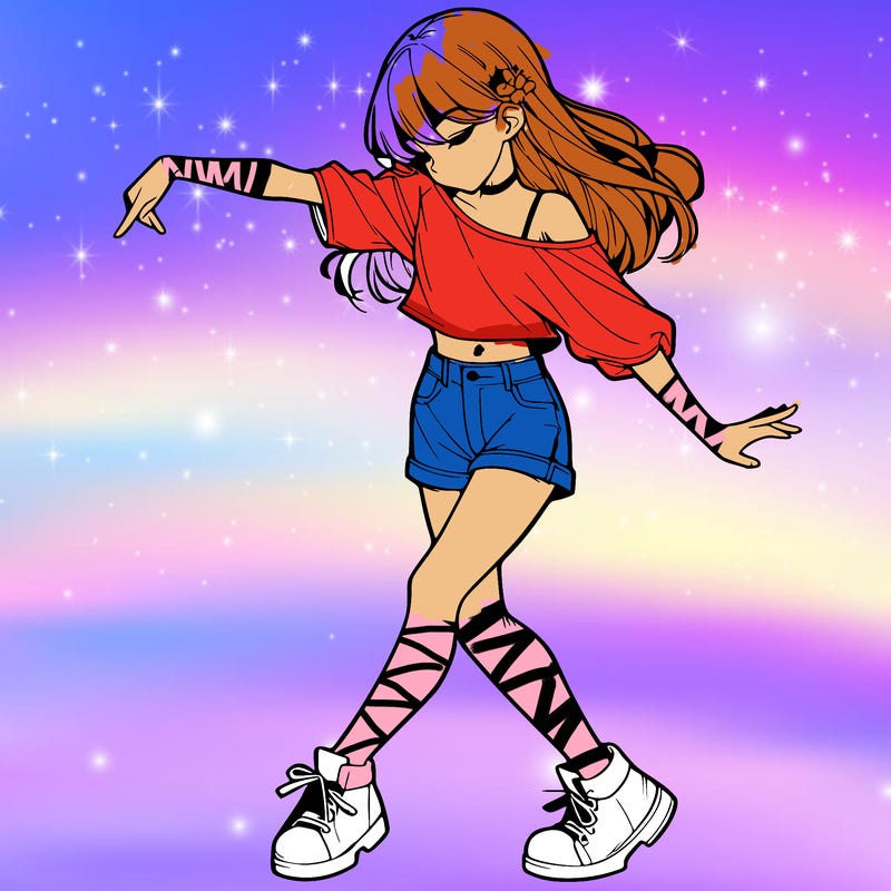 realistic girl danceing