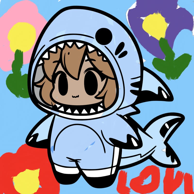 girl w shark suit on