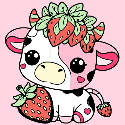 cute strawberry cow
