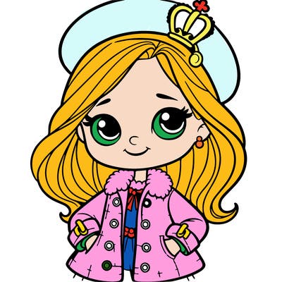 a princess with a jacket and a hat