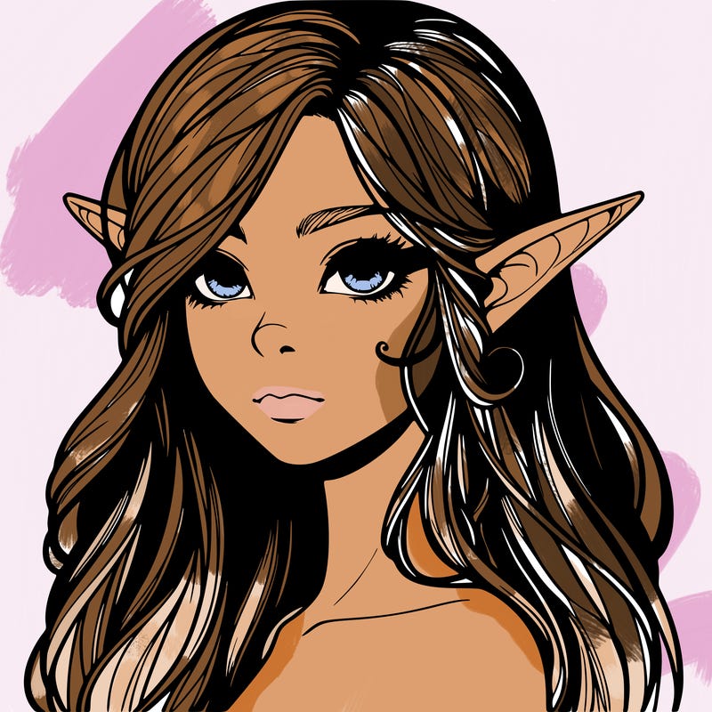 elf girl realistic dark fantasy