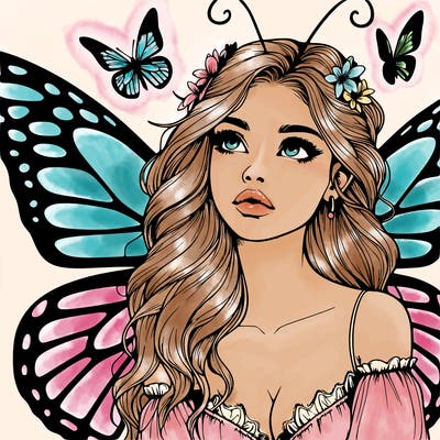 butterfly fairy realistic girl