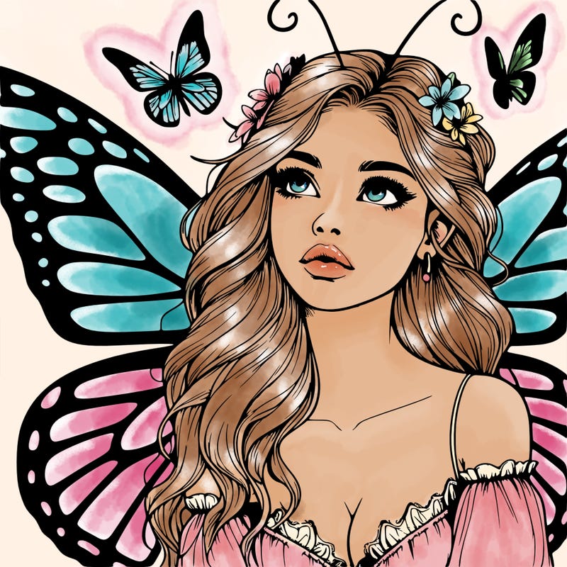 butterfly fairy realistic girl