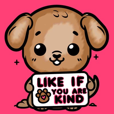 make a sign that says like if you are kind with a cute little dog