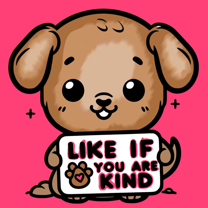 make a sign that says like if you are kind with a cute little dog