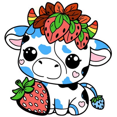 cute strawberry cow