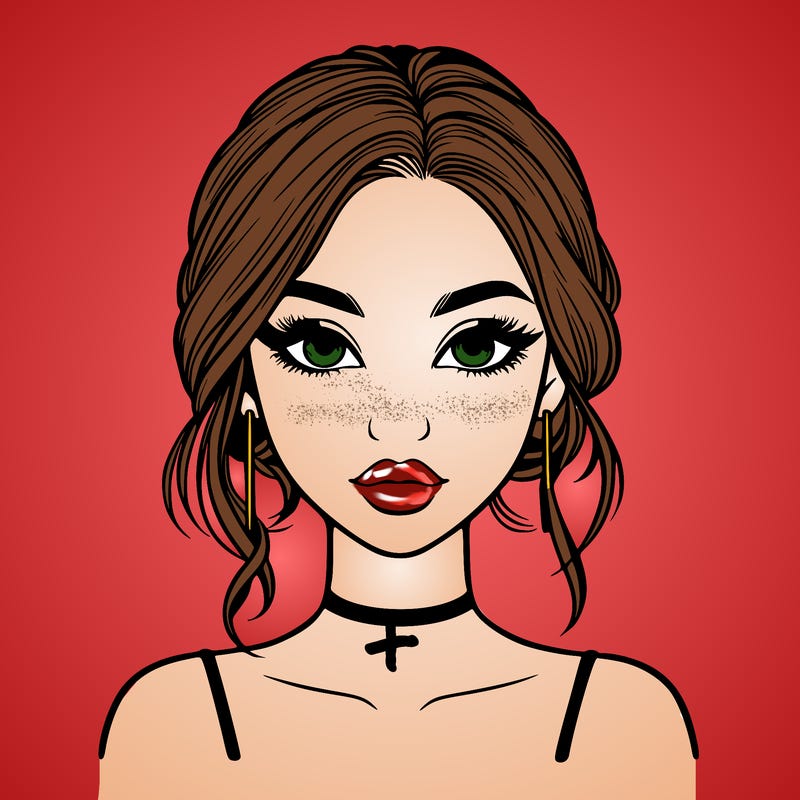 realistic girl with makeup on