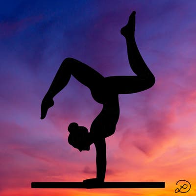 a woman doing a handstand