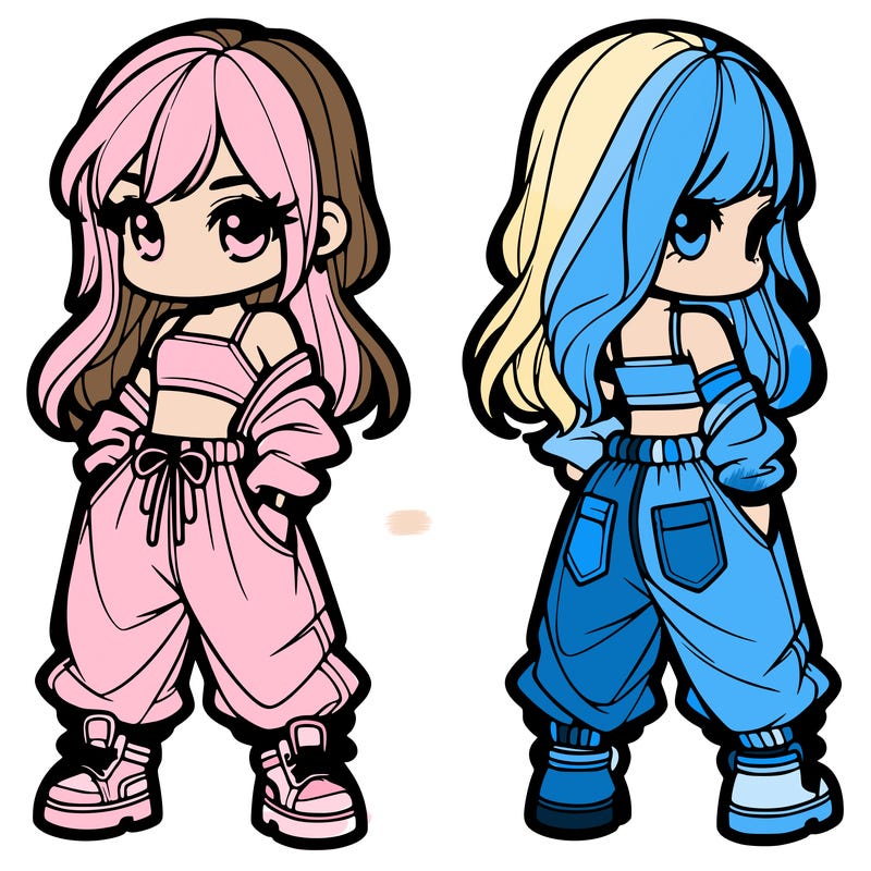 girl in crop top and baggy pants