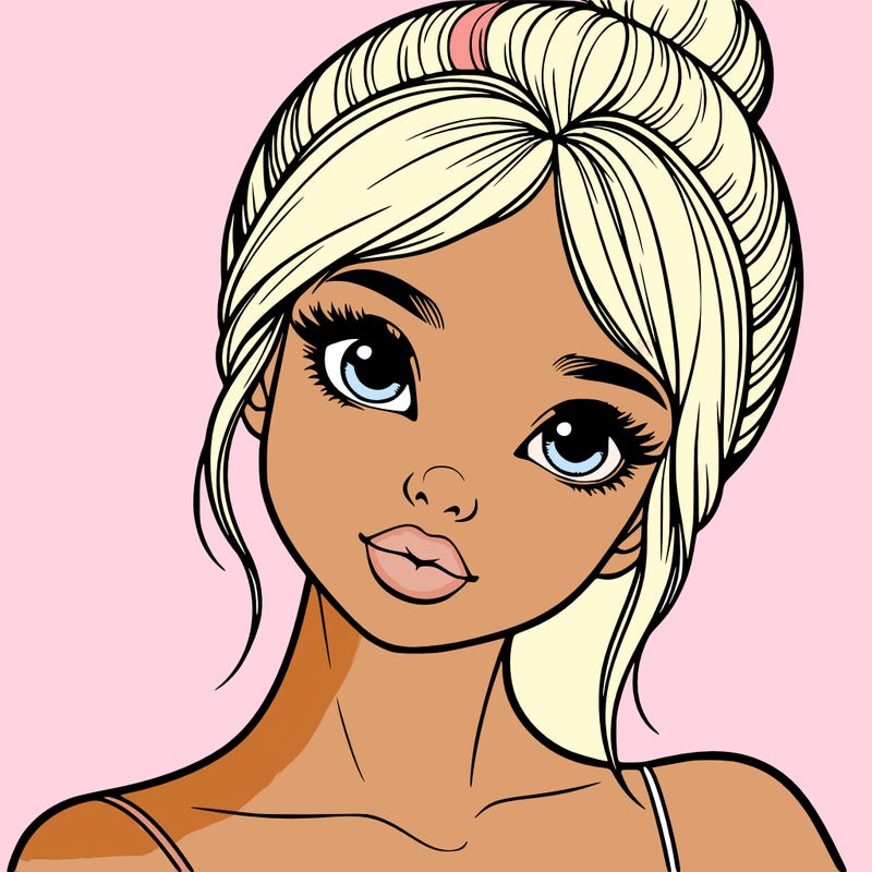 realistic ballerina girl with eyes and lips