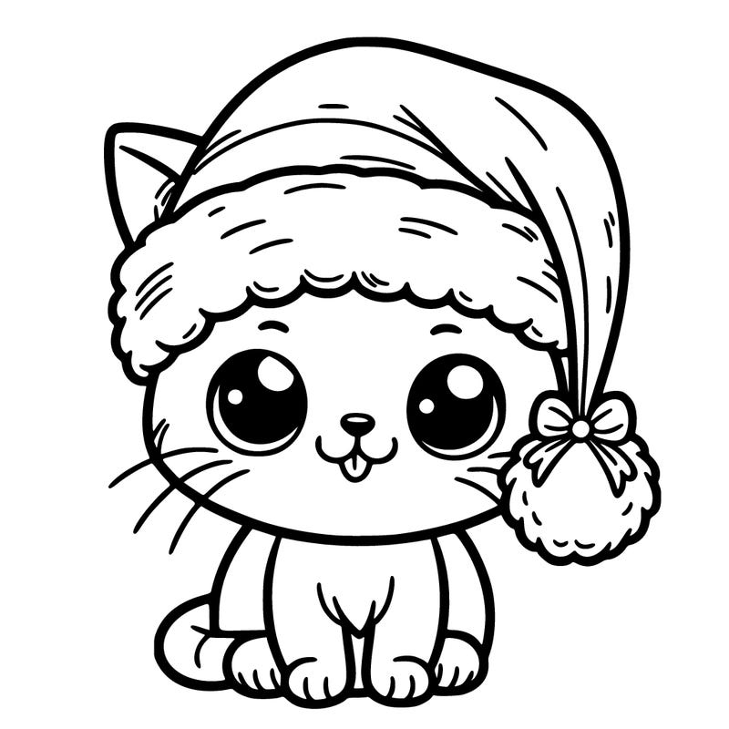cat wearing santa hat