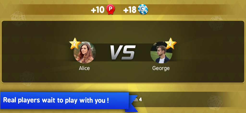 A multiplayer match screen in Backgammon Arena showing two real players about to play against each other