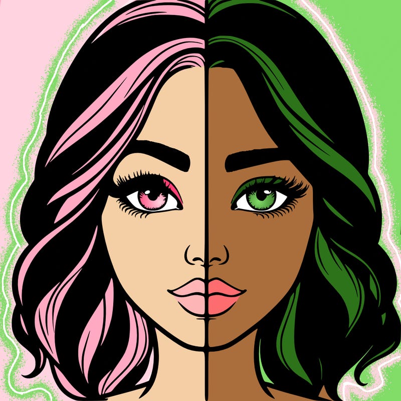 realistic girl split half