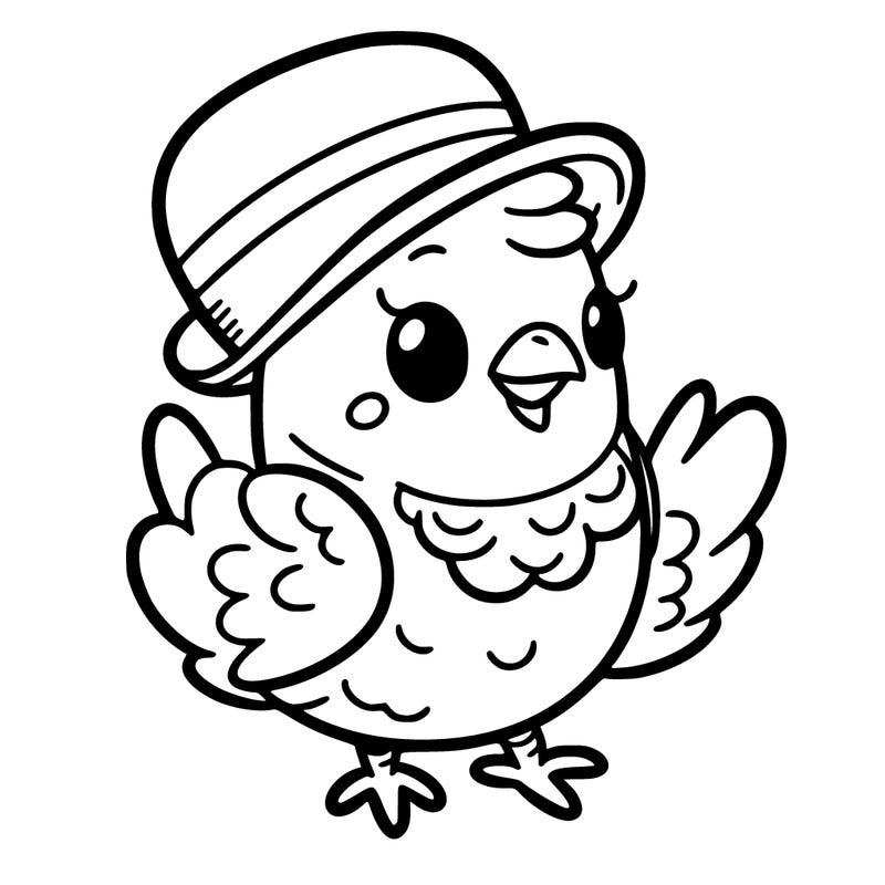 chicken with a cute hat