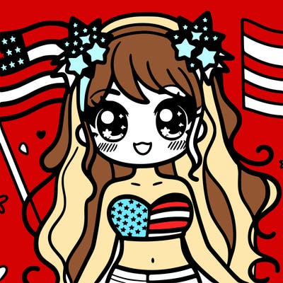 fourth of july pretty girl