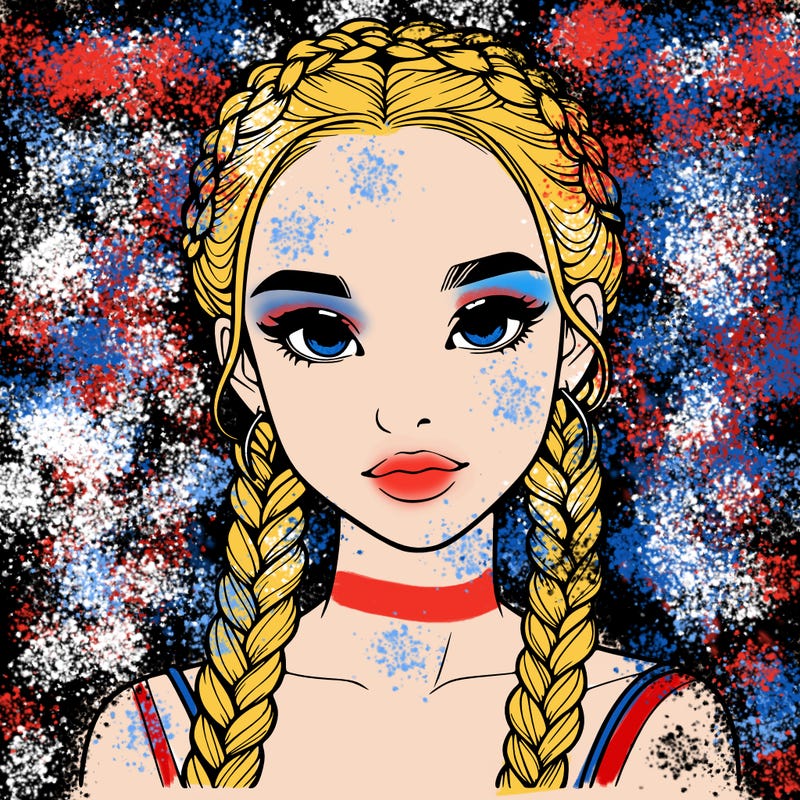 realistic girl with braids