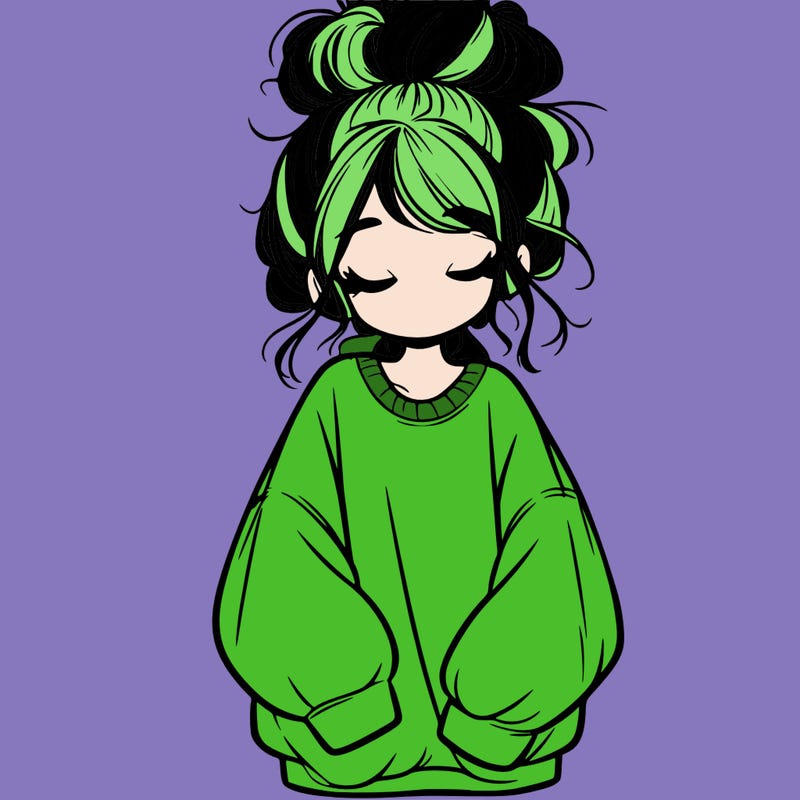 girl with baggy sweatshirt and messy bun