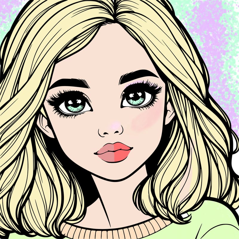 realistic girl whith cute eyes