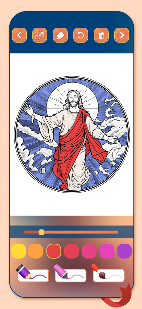Bible Coloring Book Paint Game - Digital coloring page of Jesus Christ in a Bible coloring book app