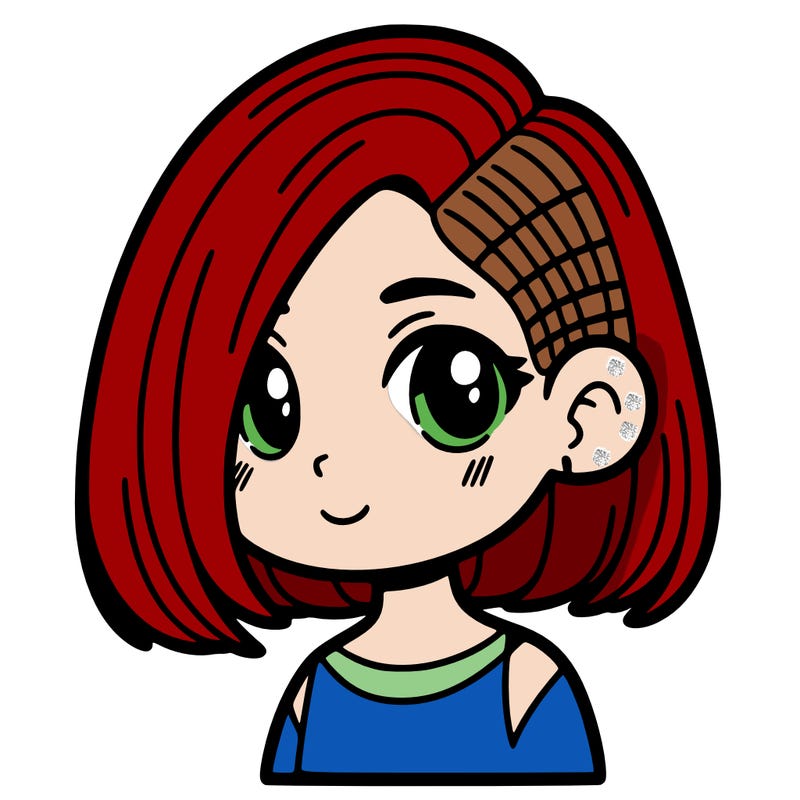 girl with a side haircut