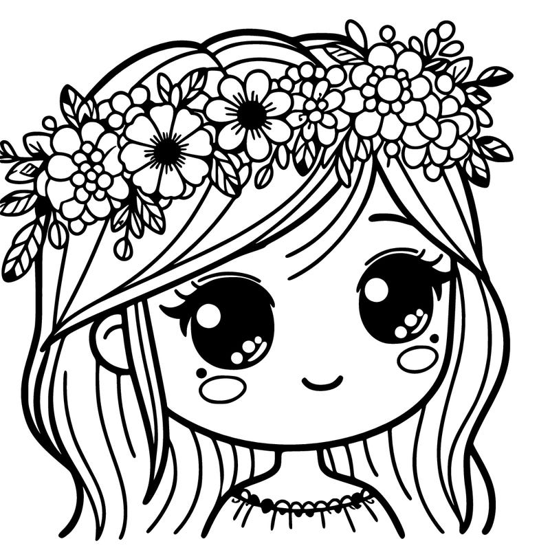 girl with flowers crown