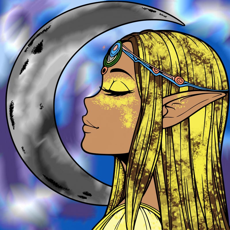 a realistic moon elf