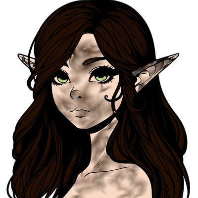 elf girl realistic dark fantasy