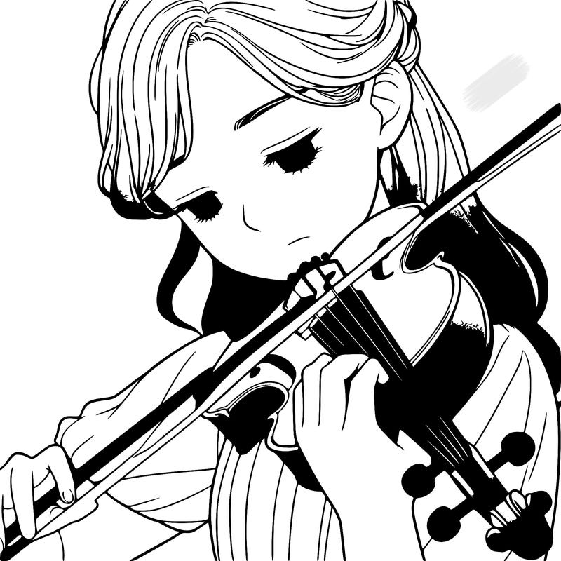 13 year old girl playing the violin depressing realistic