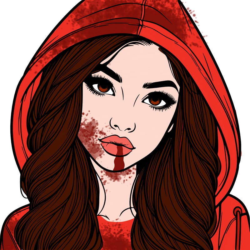 realistic beautiful girl with a hood on