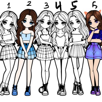 a group of girls realistic