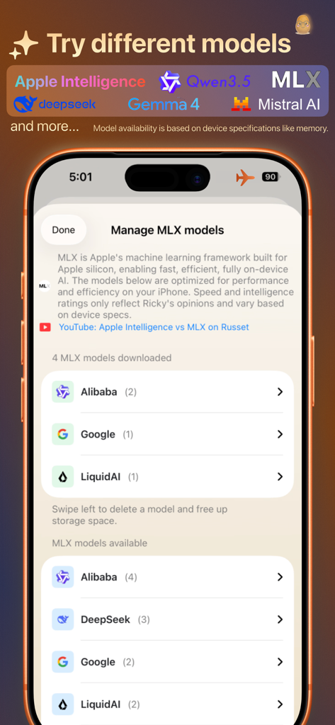 Russet: Private on-device AI - Interface for managing on-device AI models optimized for Apple silicon