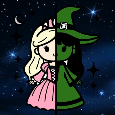 split princess and witch